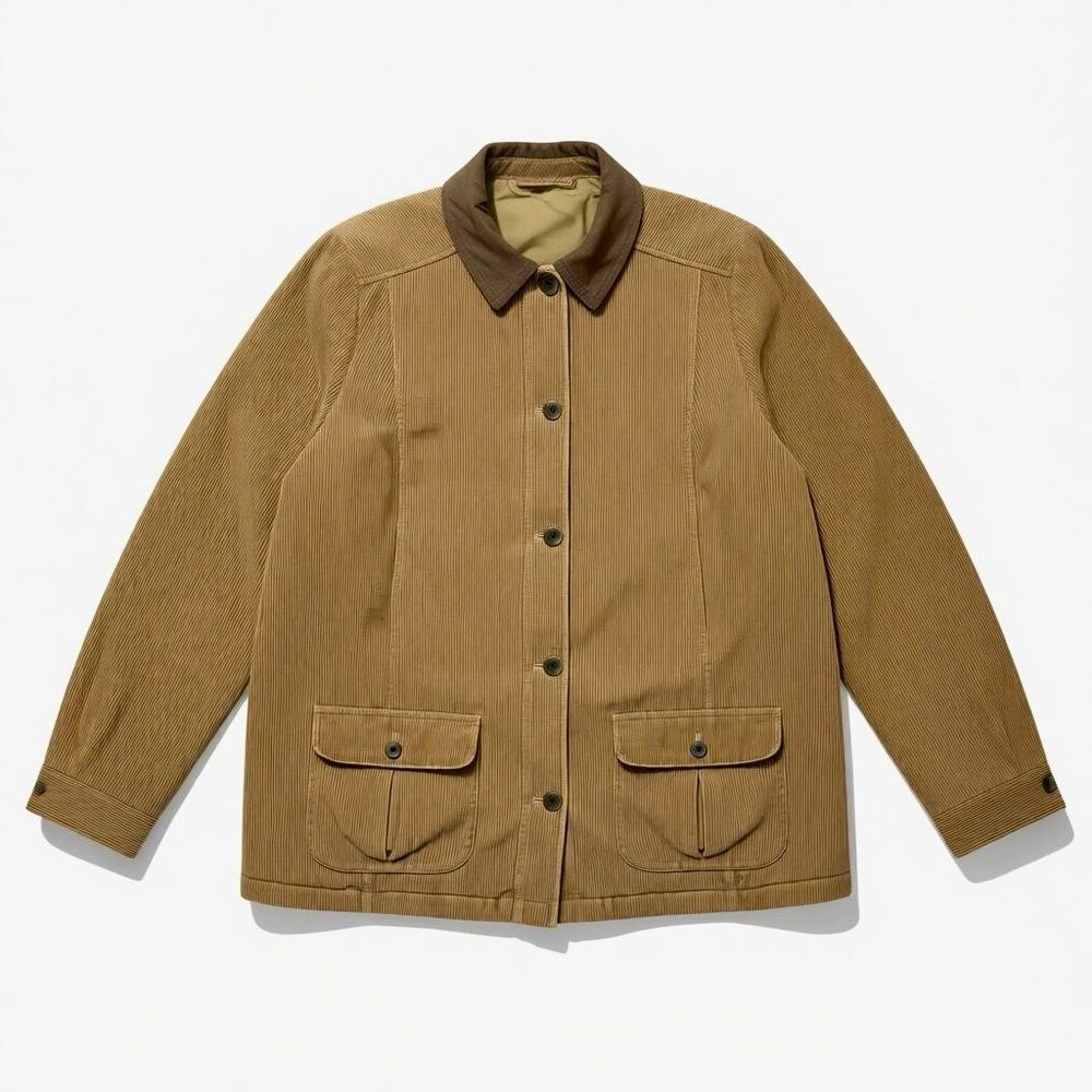 Rare VTG LL Bean Corduroy Chore Barn Coat‎ Quilt Lined 1X